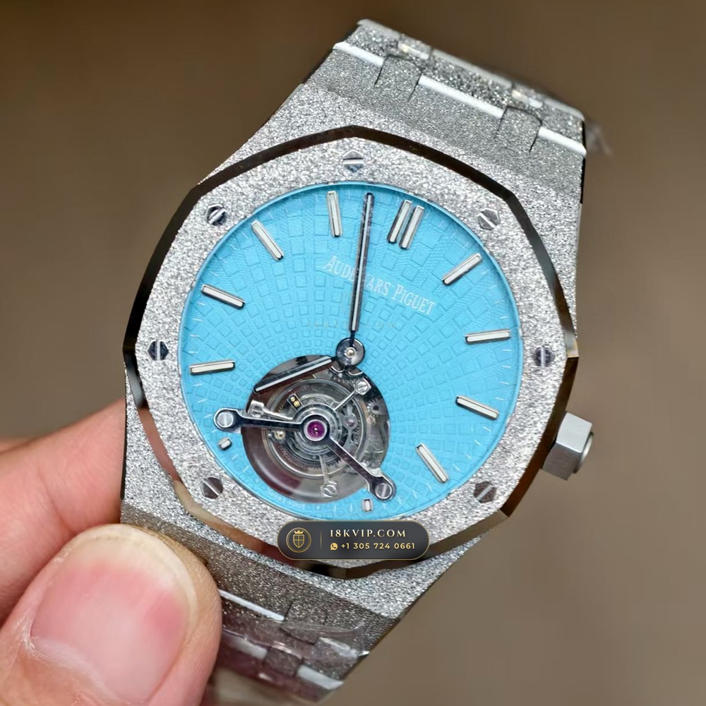 Audemars Piguet Royal Oak Selfwinding Flying Tourbillon 41mm Tiffany Blue Dial Ref. 26735ST.OO.1320ST.02 — Private Vault Edition — Studio Gallery Plate II in 904L Stainless Steel Custom Architecture (159.5g Verified Mass, Audemars Piguet Cal. 2950 Flying Tourbillon)