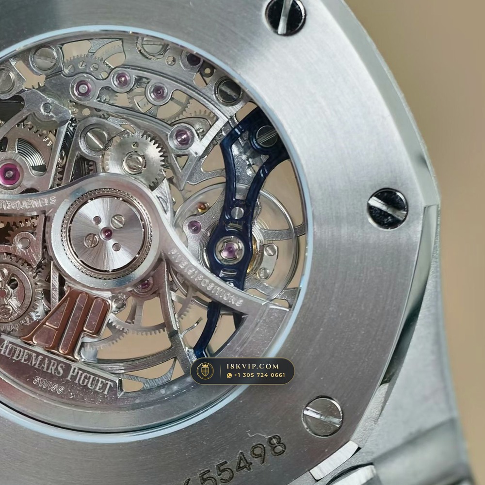 Audemars Piguet Royal Oak Double Balance Wheel Openworked 41mm Diamond-Set Bezel 18K White Gold Ref. 15412BC.SS.1220BC.02 — Private Vault Edition — Studio Gallery Plate VII in 18K White Gold Au750 (224.3g Verified Mass, Audemars Piguet Cal. 3132 Dual-Balance Openworked)