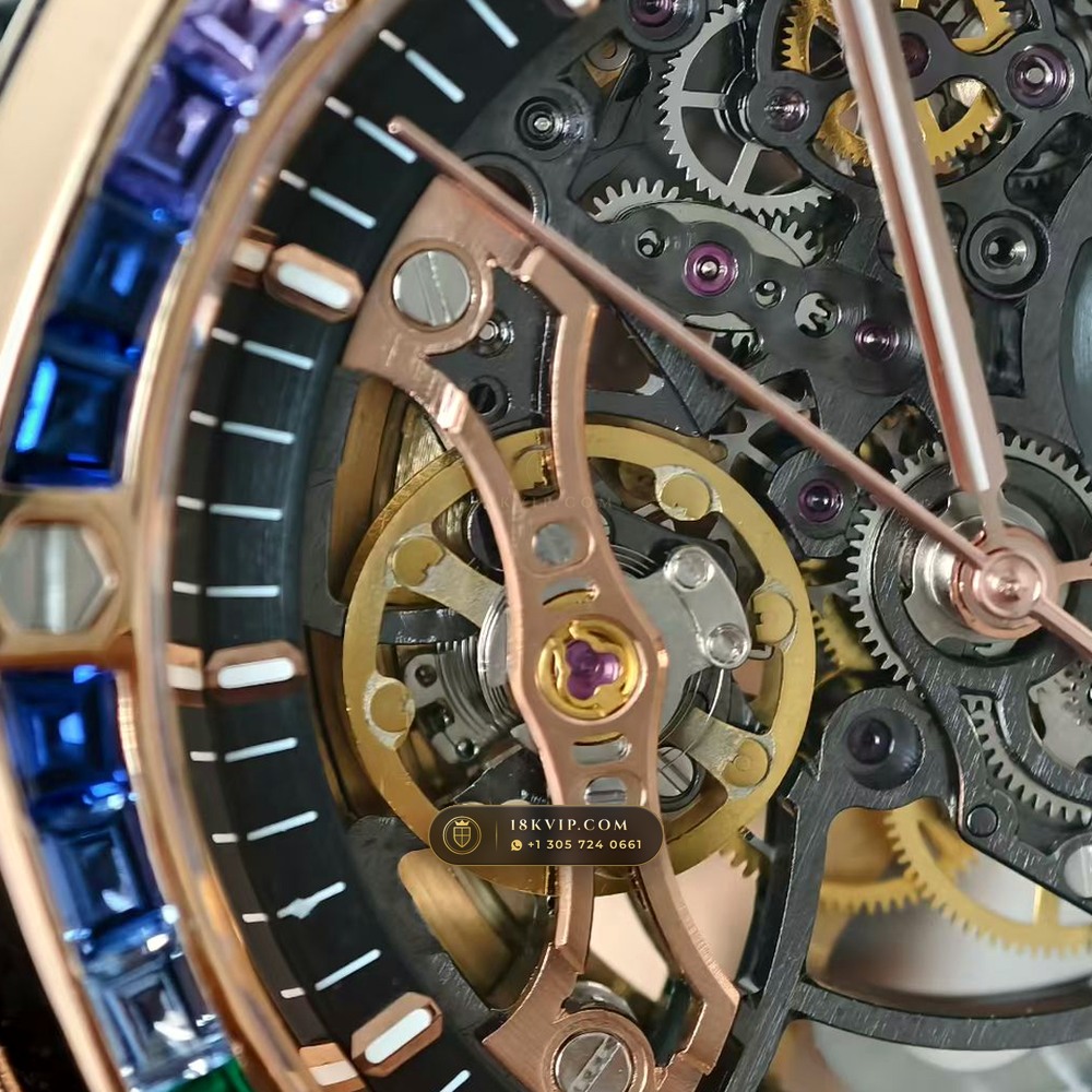 Audemars Piguet Royal Oak Double Balance Wheel Openworked 41mm Rainbow Sapphire Bezel 18K Rose Gold Ref. 15412OR.YG.1224OR.01 — Private Vault Edition — Studio Gallery Plate V in 18K Rose Gold Au750 (224.4g Verified Mass, Audemars Piguet Cal. 3132 Dual-Balance Openworked)