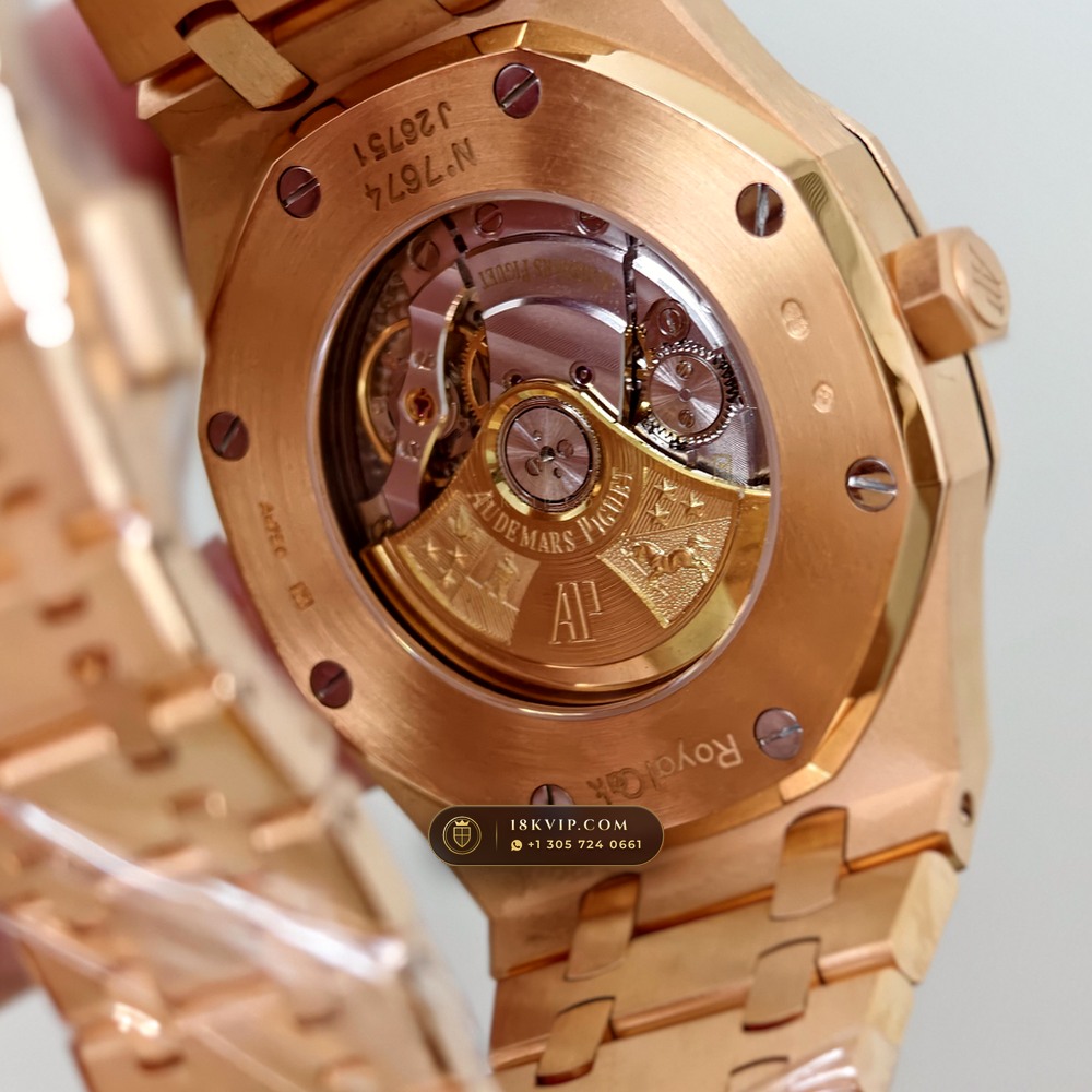 Audemars Piguet Royal Oak Selfwinding 41mm 18K Rose Gold Ref. 15400OR — Private Vault Edition — Studio Gallery Plate VI in 18K Rose Gold Au750 (223.7g Verified Mass, Audemars Piguet Cal. 3120 - 22K Gold Rotor)