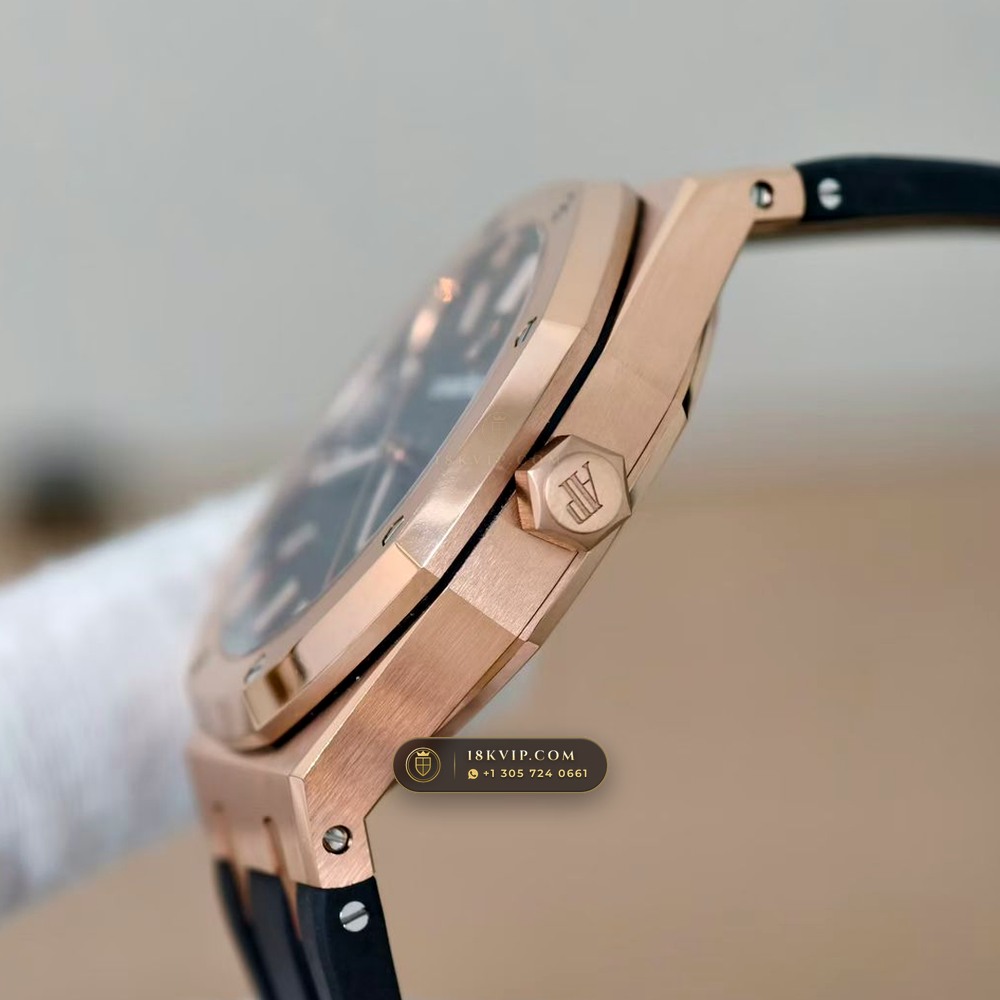 Audemars Piguet Royal Oak Selfwinding 41mm 18K Rose Gold Custom Tapestry Dial Deep Crystal Optics Ref. 15500OR.OO.D002CR.01 — Private Vault Edition — Studio Gallery Plate V in 18K Rose Gold Au750 (138.1g Verified Mass, Audemars Piguet Cal. 4302 - 70h Power Reserve)