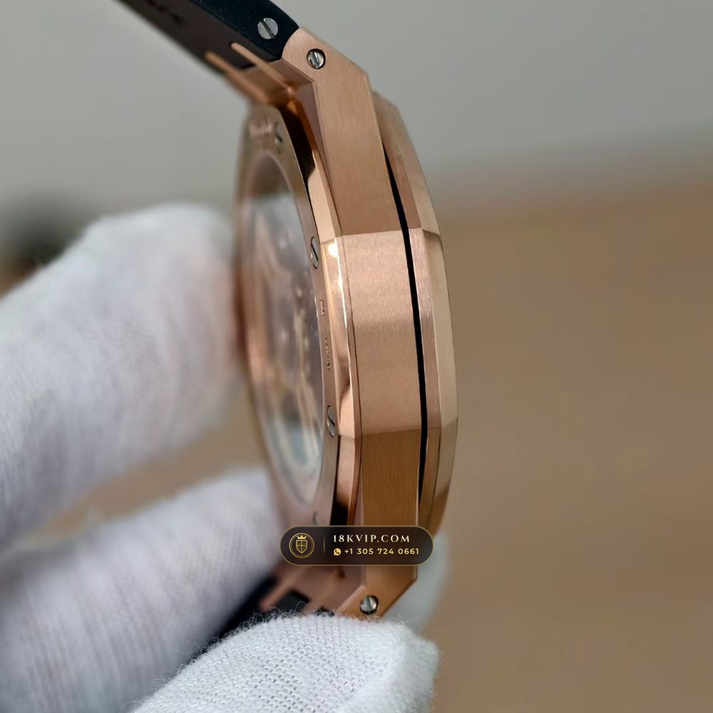 Audemars Piguet Royal Oak Selfwinding 41mm 18K Rose Gold Custom Tapestry Dial Deep Crystal Optics Ref. 15500OR.OO.D002CR.01 — Private Vault Edition — Studio Gallery Plate VI in 18K Rose Gold Au750 (138.1g Verified Mass, Audemars Piguet Cal. 4302 - 70h Power Reserve)
