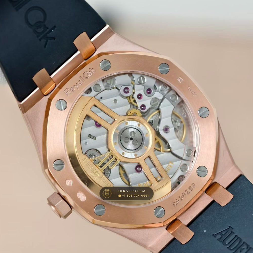 Audemars Piguet Royal Oak Selfwinding 41mm 18K Rose Gold Custom Tapestry Dial Deep Crystal Optics Ref. 15500OR.OO.D002CR.01 — Private Vault Edition — Studio Gallery Plate VII in 18K Rose Gold Au750 (138.1g Verified Mass, Audemars Piguet Cal. 4302 - 70h Power Reserve)