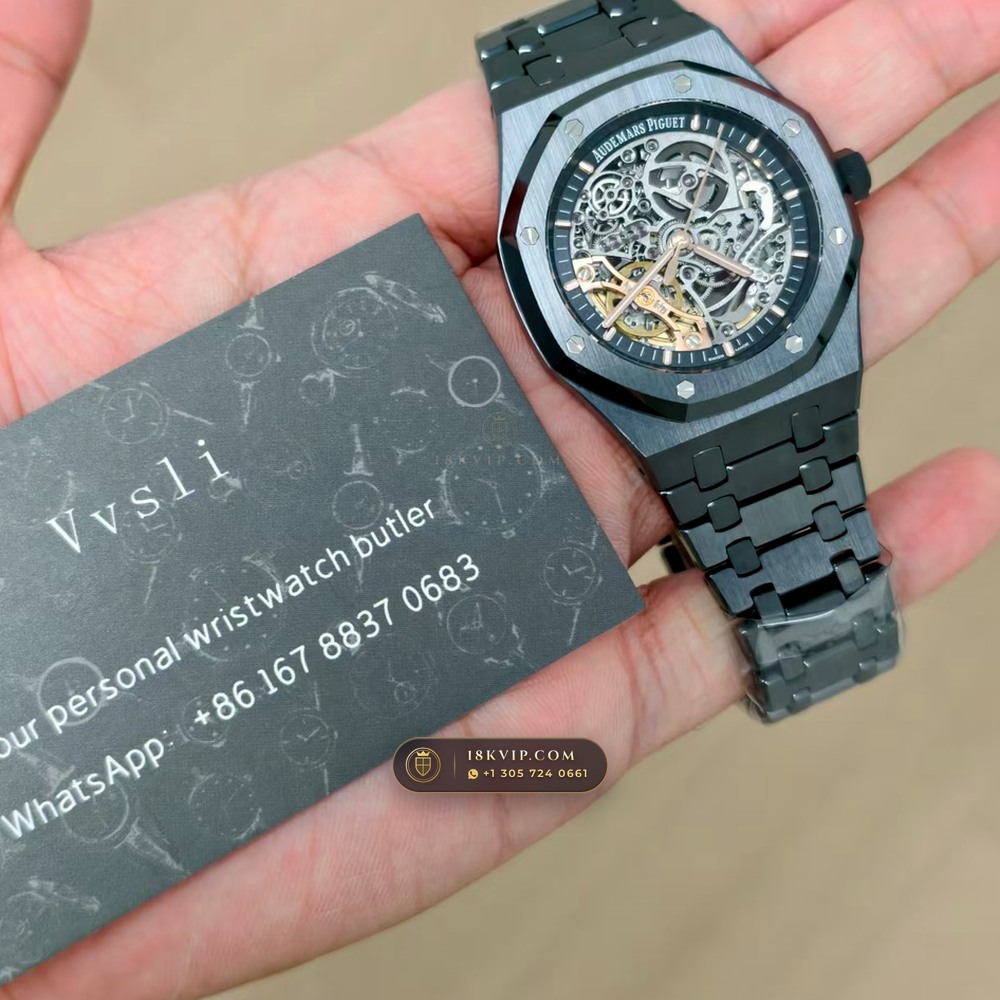 Audemars Piguet Royal Oak Double Balance Wheel Openworked 41mm Ref. 15416CE — Private Vault Edition — Studio Gallery Plate X in High-Tech Ceramic & Titanium (135.4g Verified Mass, Audemars Piguet Cal. 3132 Dual-Balance Openworked)