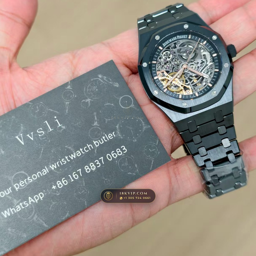 Audemars Piguet Royal Oak Double Balance Wheel Openworked 41mm Ref. 15416CE — Private Vault Edition — Studio Gallery Plate XI in High-Tech Ceramic & Titanium (135.4g Verified Mass, Audemars Piguet Cal. 3132 Dual-Balance Openworked)
