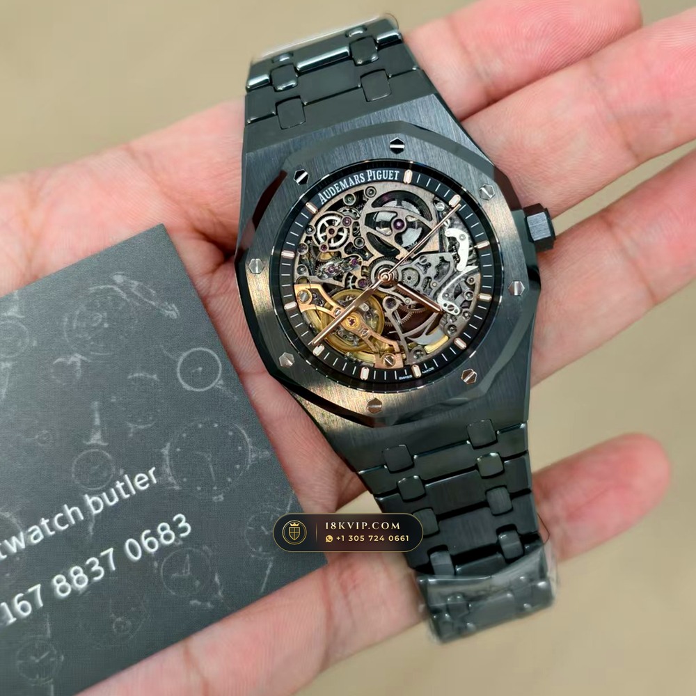 Audemars Piguet Royal Oak Double Balance Wheel Openworked 41mm Ref. 15416CE — Private Vault Edition — Studio Gallery Plate XII in High-Tech Ceramic & Titanium (135.4g Verified Mass, Audemars Piguet Cal. 3132 Dual-Balance Openworked)