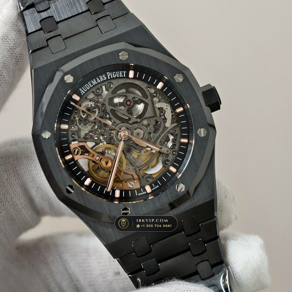 Audemars Piguet Royal Oak Double Balance Wheel Openworked 41mm Ref. 15416CE — Private Vault Edition — Studio Gallery Plate IV in High-Tech Ceramic & Titanium (135.4g Verified Mass, Audemars Piguet Cal. 3132 Dual-Balance Openworked)