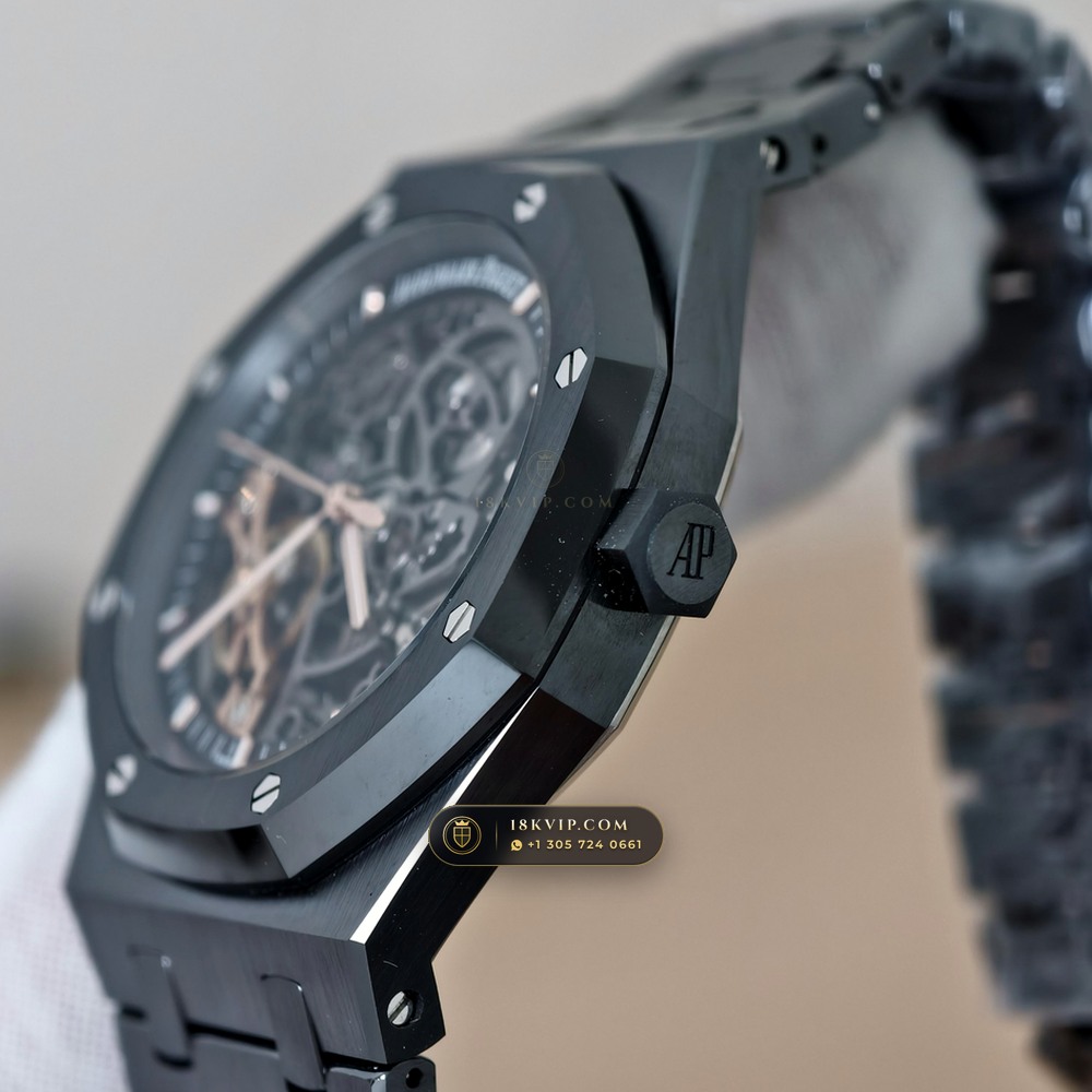 Audemars Piguet Royal Oak Double Balance Wheel Openworked 41mm Ref. 15416CE — Private Vault Edition — Studio Gallery Plate V in High-Tech Ceramic & Titanium (135.4g Verified Mass, Audemars Piguet Cal. 3132 Dual-Balance Openworked)