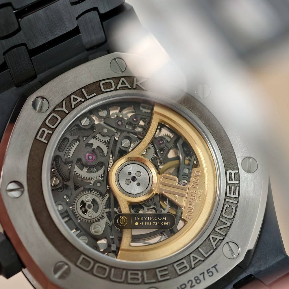 Audemars Piguet Royal Oak Double Balance Wheel Openworked 41mm Ref. 15416CE — Private Vault Edition — Studio Gallery Plate VII in High-Tech Ceramic & Titanium (135.4g Verified Mass, Audemars Piguet Cal. 3132 Dual-Balance Openworked)
