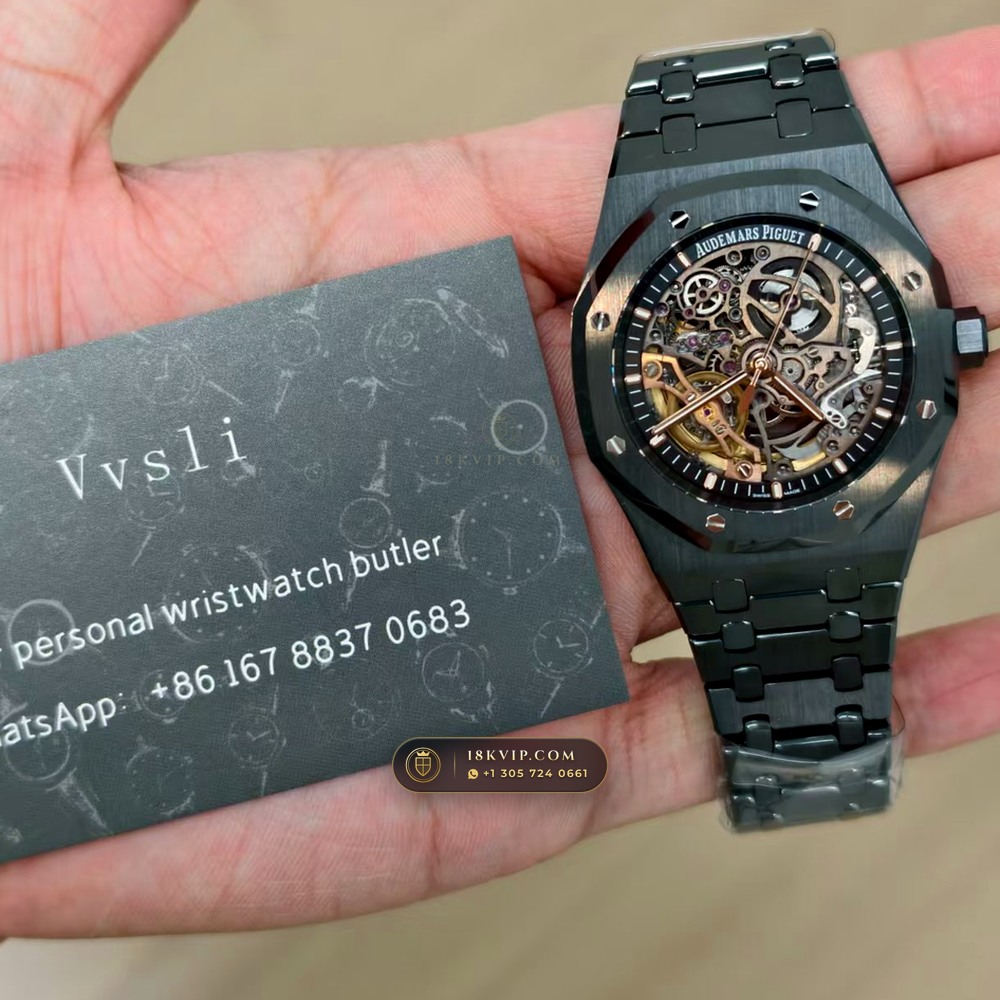 Audemars Piguet Royal Oak Double Balance Wheel Openworked 41mm Ref. 15416CE — Private Vault Edition — Studio Gallery Plate IX in High-Tech Ceramic & Titanium (135.4g Verified Mass, Audemars Piguet Cal. 3132 Dual-Balance Openworked)