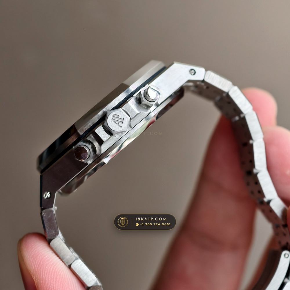 Audemars Piguet Royal Oak Selfwinding Chronograph 38mm Sunburst Rhodium / Slate Grey Dial Ref. 26315ST.OO.1256ST.02 — Private Vault Edition — Studio Gallery Plate V in 904L Stainless Steel Custom Architecture (146.1g Verified Mass, Audemars Piguet Cal. 2385 Column-Wheel Chronograph)