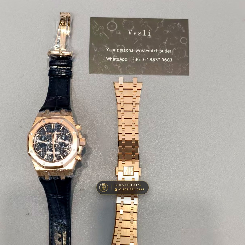 Audemars Piguet Royal Oak Selfwinding Chronograph 41mm 18K Rose Gold Deep Crystal Optics Ref. 26240OR — Private Vault Edition — Studio Gallery Plate XI in 18K Rose Gold Au750 (158.4g Verified Mass, Audemars Piguet Cal. 4401 Flyback Chronograph)