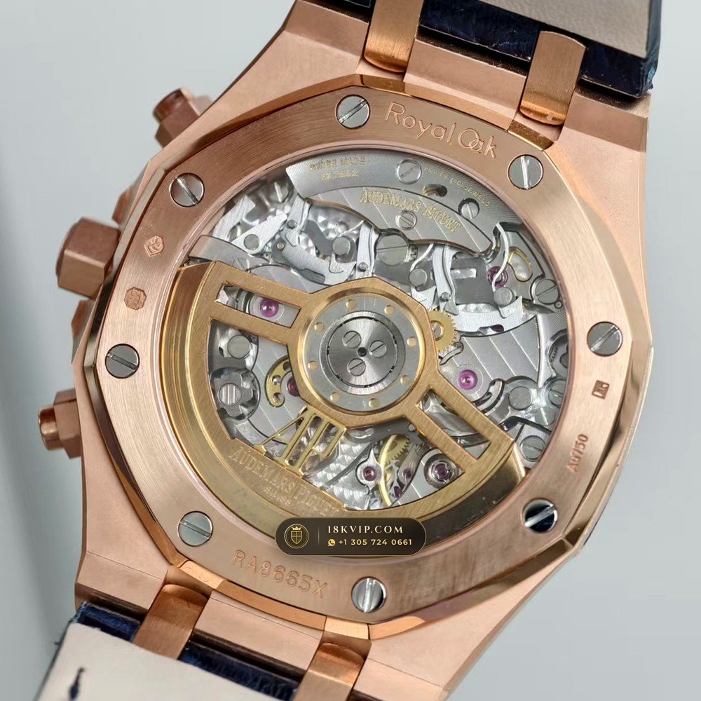 Audemars Piguet Royal Oak Selfwinding Chronograph 41mm 18K Rose Gold Deep Crystal Optics Ref. 26240OR — Private Vault Edition — Studio Gallery Plate VII in 18K Rose Gold Au750 (158.4g Verified Mass, Audemars Piguet Cal. 4401 Flyback Chronograph)
