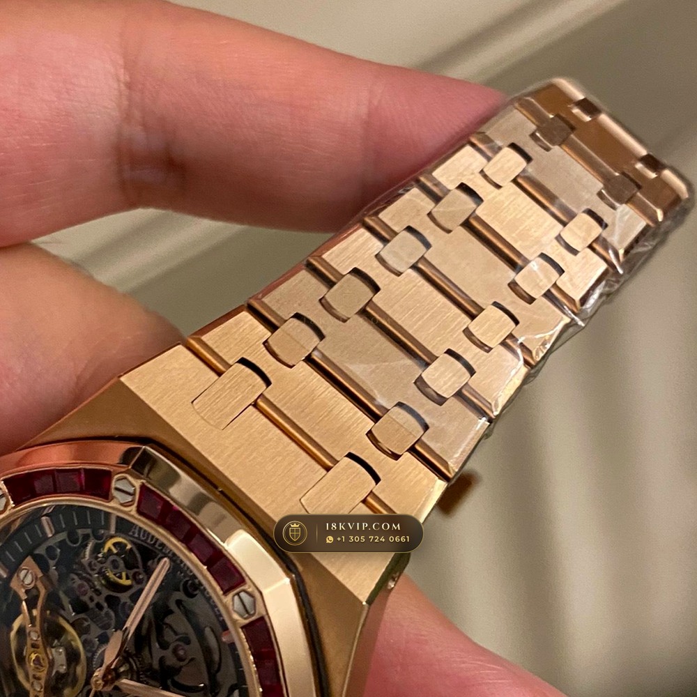 Audemars Piguet Royal Oak Double Balance Wheel Openworked 41mm 18K Rose Gold Ref. 15407OR — Private Vault Edition — Studio Gallery Plate V in 18K Rose Gold Au750 (224.7g Verified Mass, Audemars Piguet Cal. 3132 Dual-Balance Openworked)