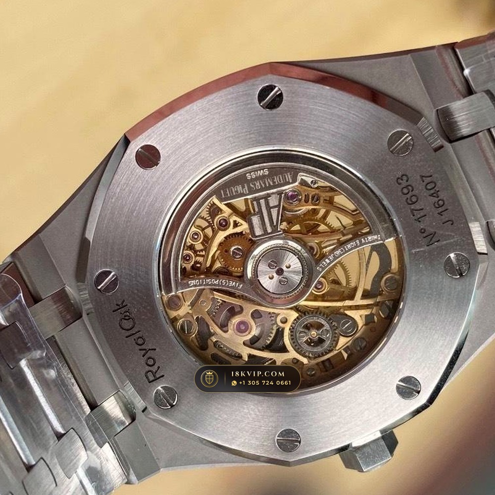 Audemars Piguet Royal Oak Double Balance Wheel Openworked 41mm Salmon Dial Free-Sprung Calibre Ref. 15407ST.OO.1220ST.02 — Private Vault Edition — Studio Gallery Plate V in 904L Stainless Steel Custom Architecture (162.0g Verified Mass, Audemars Piguet Cal. 3132 Dual-Balance Openworked)