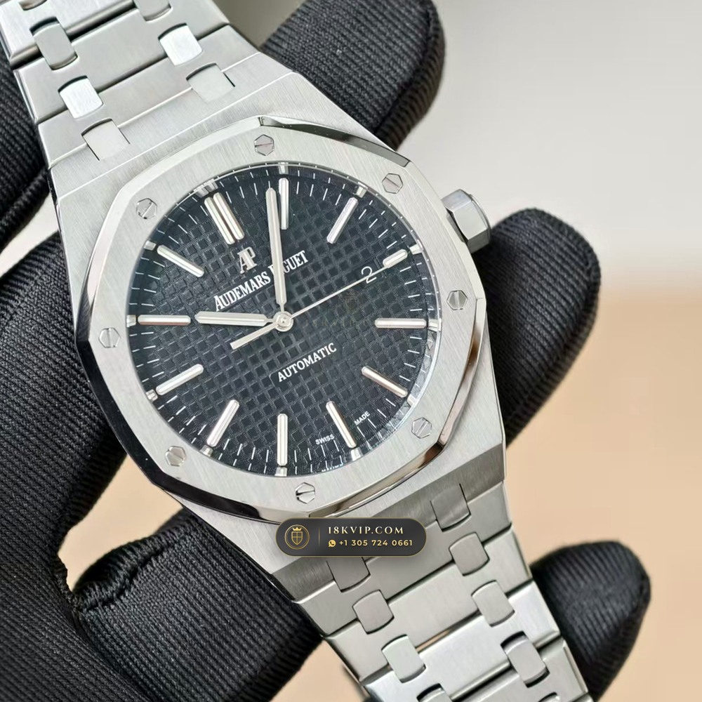 Audemars Piguet Royal Oak Selfwinding 41mm Authentic OEM Dial Deep Crystal Optics Ref. 15400ST — Private Vault Edition — Studio Gallery Plate II in 904L Stainless Steel Custom Architecture (166.8g Verified Mass, Audemars Piguet Cal. 3120 - 22K Gold Rotor)