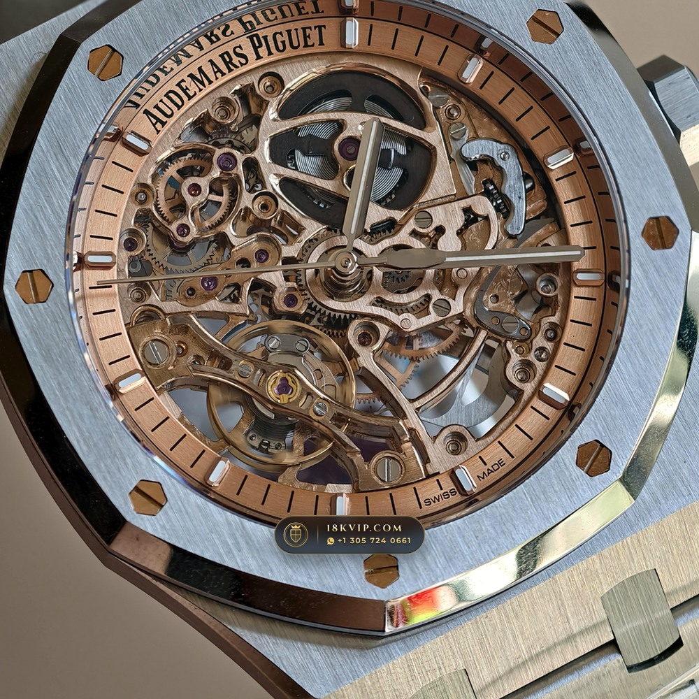 Audemars Piguet Royal Oak Double Balance Wheel Openworked 41mm Salmon Dial Ref. 15407ST.OO.1220ST.02 — Private Vault Edition — Studio Gallery Plate IV in 904L Stainless Steel Custom Architecture (162.1g Verified Mass, Audemars Piguet Cal. 3132 Dual-Balance Openworked)