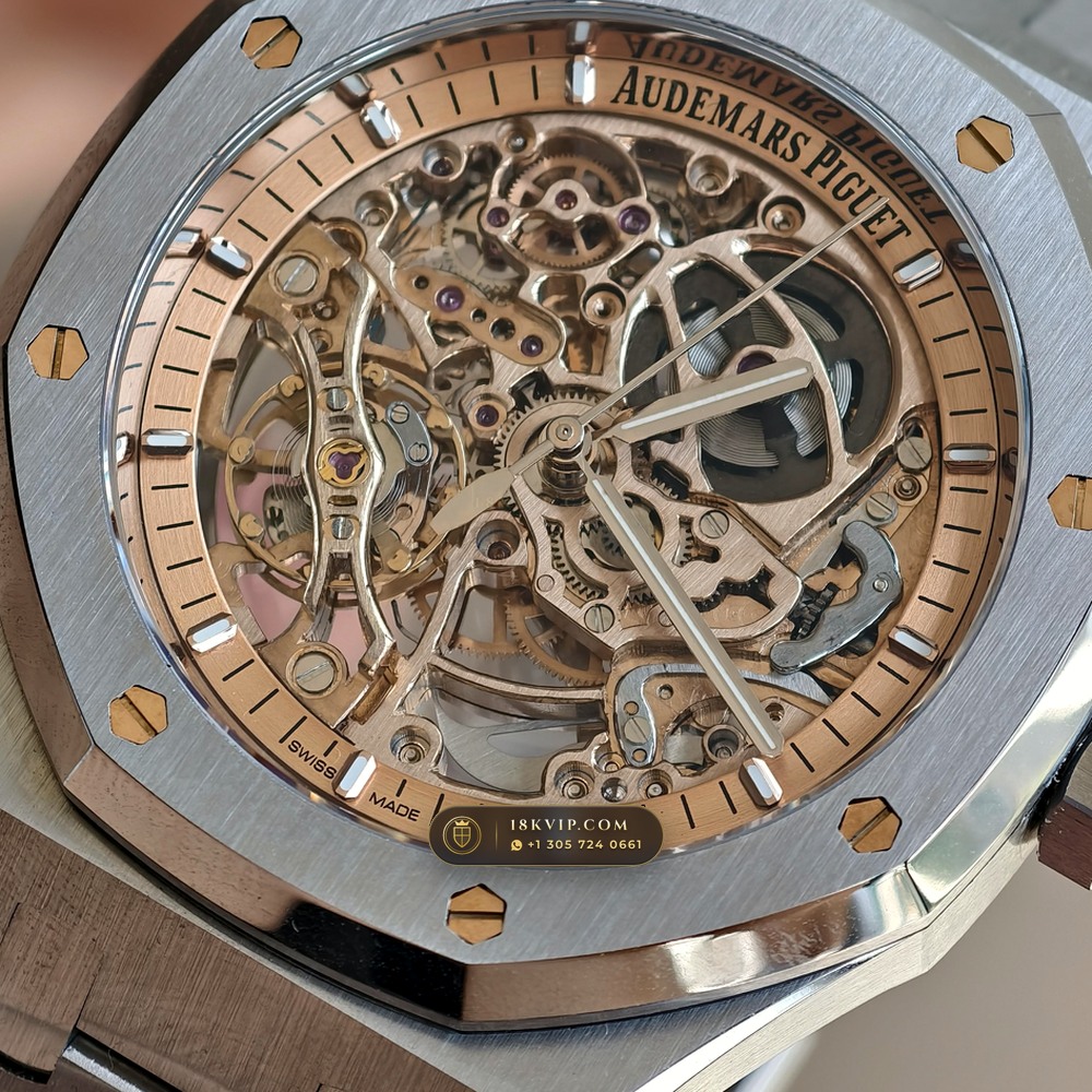 Audemars Piguet Royal Oak Double Balance Wheel Openworked 41mm Salmon Dial Ref. 15407ST.OO.1220ST.02 — Private Vault Edition — Studio Gallery Plate V in 904L Stainless Steel Custom Architecture (162.1g Verified Mass, Audemars Piguet Cal. 3132 Dual-Balance Openworked)