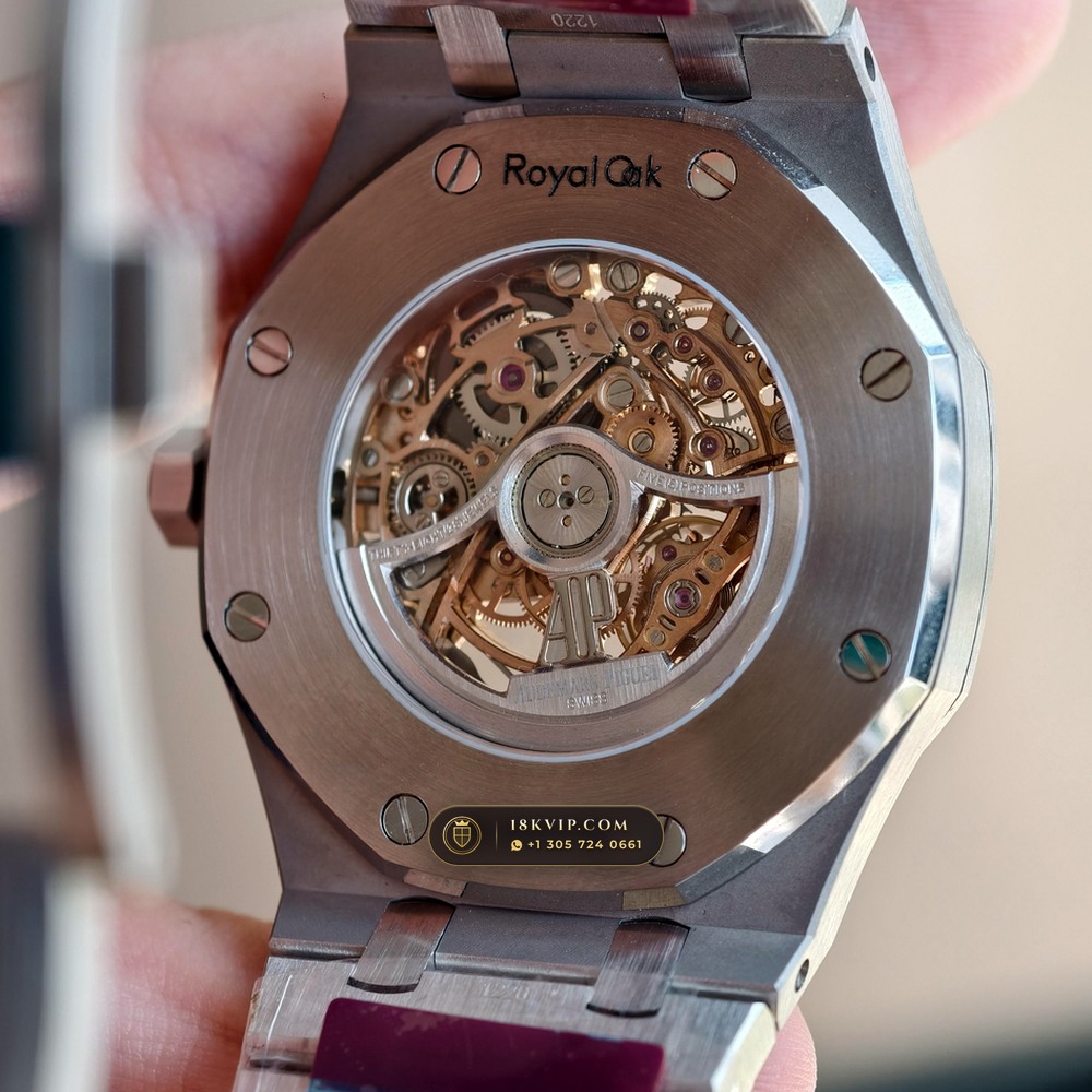 Audemars Piguet Royal Oak Double Balance Wheel Openworked 41mm Salmon Dial Ref. 15407ST.OO.1220ST.02 — Private Vault Edition — Studio Gallery Plate VIII in 904L Stainless Steel Custom Architecture (162.1g Verified Mass, Audemars Piguet Cal. 3132 Dual-Balance Openworked)