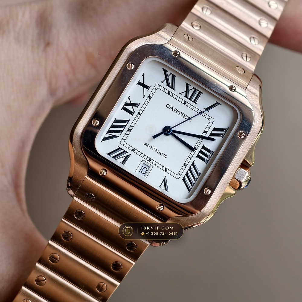 Cartier Santos de Cartier Large Full 18K Rose Gold Ref. WGSA0028 — Private Vault Edition — Studio Gallery Plate II in 18K Rose Gold Au750 (178.1g Verified Mass, Cartier Manufacture Cal. 1847 MC / Skeleton Cal. 9611 MC)