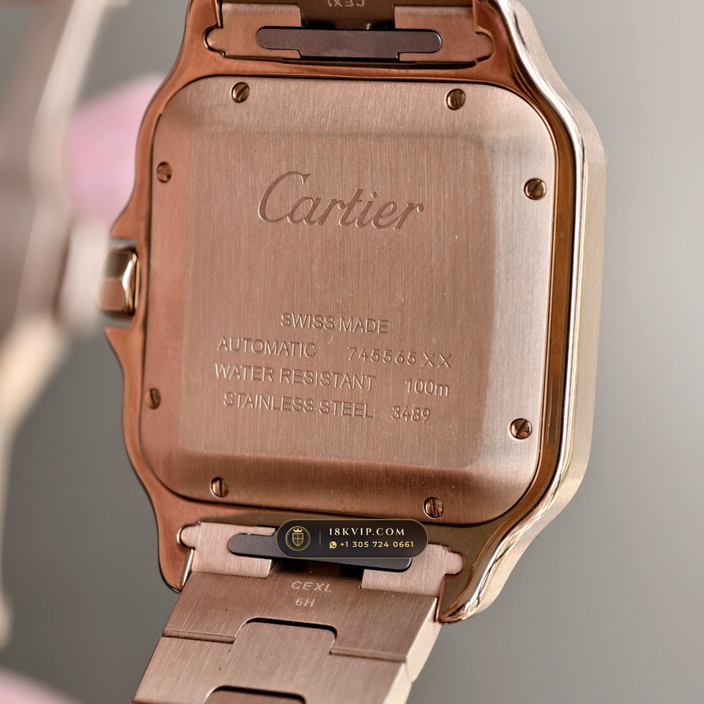 Cartier Santos de Cartier Large Full 18K Rose Gold Ref. WGSA0028 — Private Vault Edition — Studio Gallery Plate VI in 18K Rose Gold Au750 (178.1g Verified Mass, Cartier Manufacture Cal. 1847 MC / Skeleton Cal. 9611 MC)