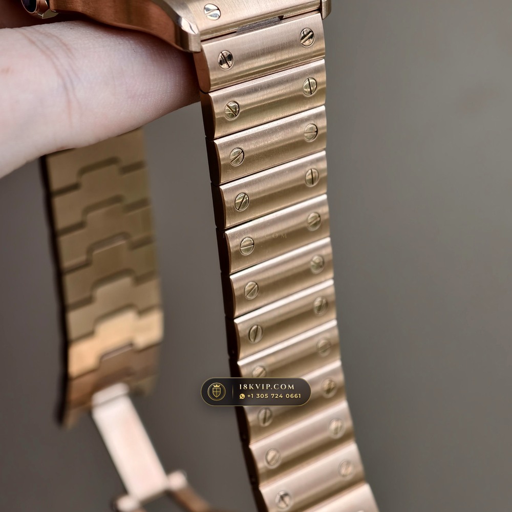 Cartier Santos de Cartier Large Full 18K Rose Gold Ref. WGSA0028 — Private Vault Edition — Studio Gallery Plate VIII in 18K Rose Gold Au750 (178.1g Verified Mass, Cartier Manufacture Cal. 1847 MC / Skeleton Cal. 9611 MC)