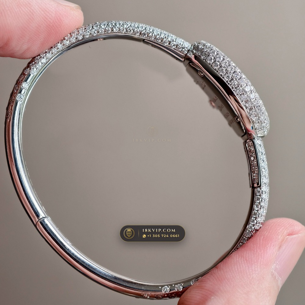 Cartier Baignoire Allongee High Jewelry Diamond Pave 18K White Gold Ref. HPI01773 — Private Vault Edition — Studio Gallery Plate IV in 18K White Gold Au750 (62.7g Verified Mass, Cartier Precision Horological Movement)