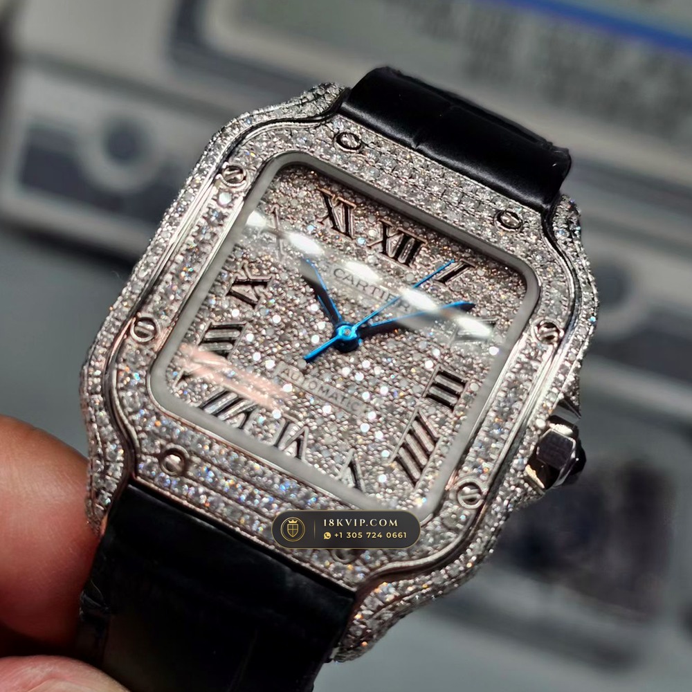 Cartier Santos de Cartier Medium 35.1mm Cal. 1847MC Ref. WSSA0029 — Private Vault Edition — Studio Gallery Plate II in 904L Stainless Steel Custom Architecture (115.8g Verified Mass, Cartier Manufacture Cal. 1847 MC / Skeleton Cal. 9611 MC)