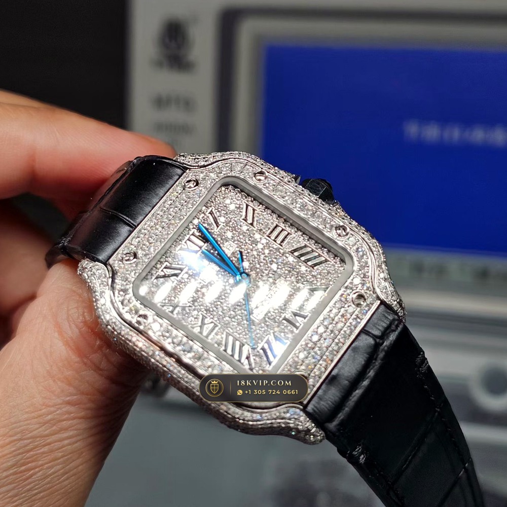 Cartier Santos de Cartier Medium 35.1mm Cal. 1847MC Ref. WSSA0029 — Private Vault Edition — Studio Gallery Plate III in 904L Stainless Steel Custom Architecture (115.8g Verified Mass, Cartier Manufacture Cal. 1847 MC / Skeleton Cal. 9611 MC)
