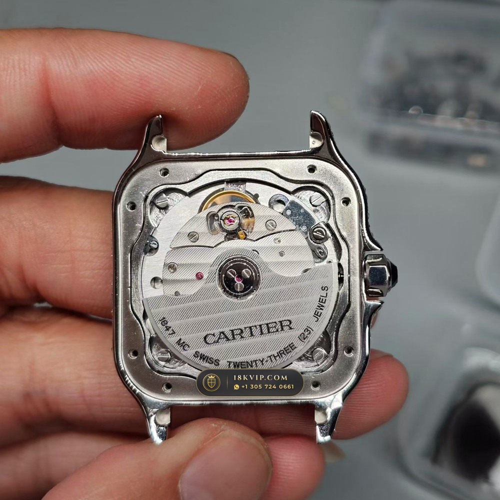 Cartier Santos de Cartier Medium 35.1mm Cal. 1847MC Ref. WSSA0029 — Private Vault Edition — Studio Gallery Plate IV in 904L Stainless Steel Custom Architecture (115.8g Verified Mass, Cartier Manufacture Cal. 1847 MC / Skeleton Cal. 9611 MC)