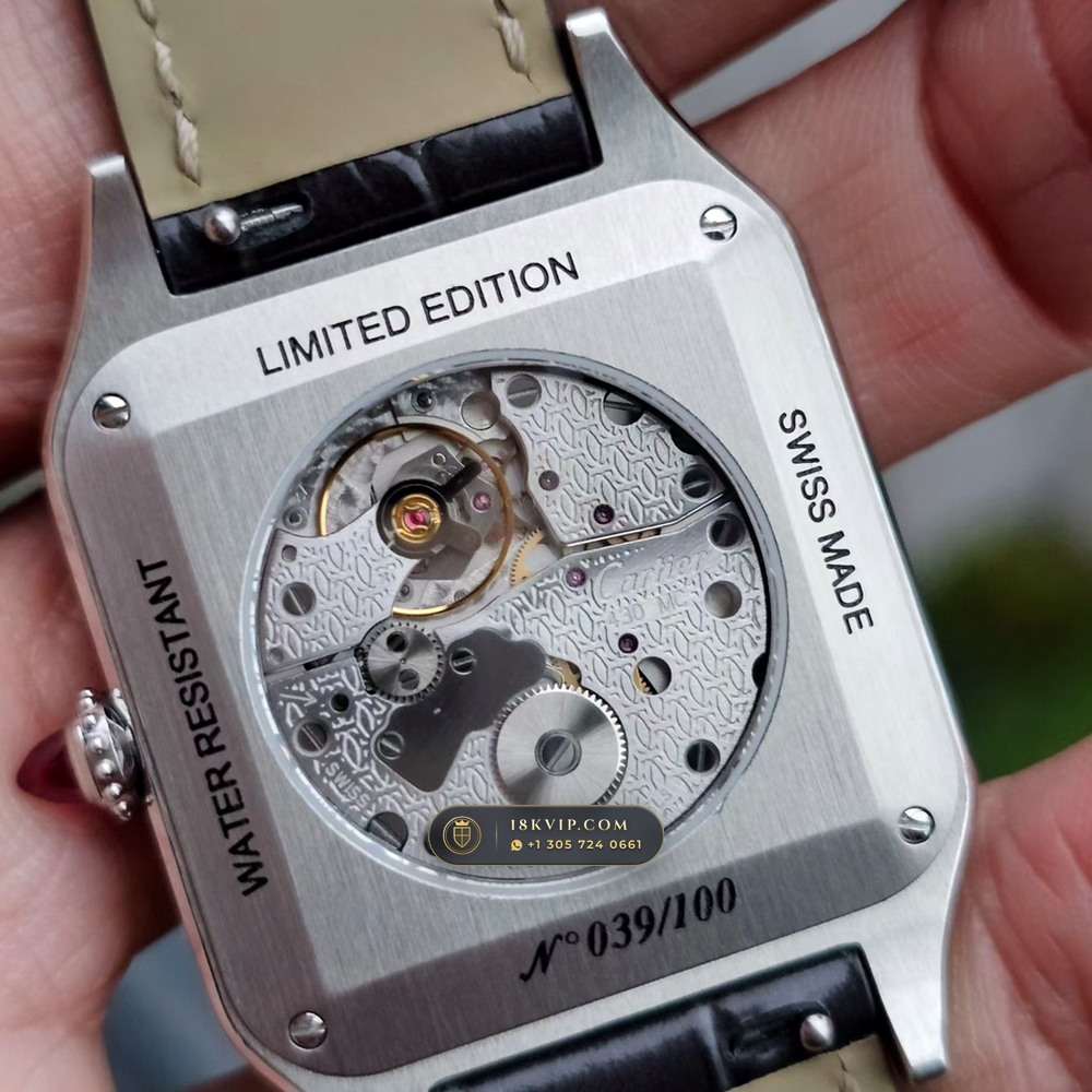Cartier Santos-Dumont Large Hand-Wound Cal. 430MC Ref. WSSA0032 — Private Vault Edition — Studio Gallery Plate V in 904L Stainless Steel Custom Architecture (115.8g Verified Mass, Cartier Manufacture Cal. 1847 MC / Skeleton Cal. 9611 MC)