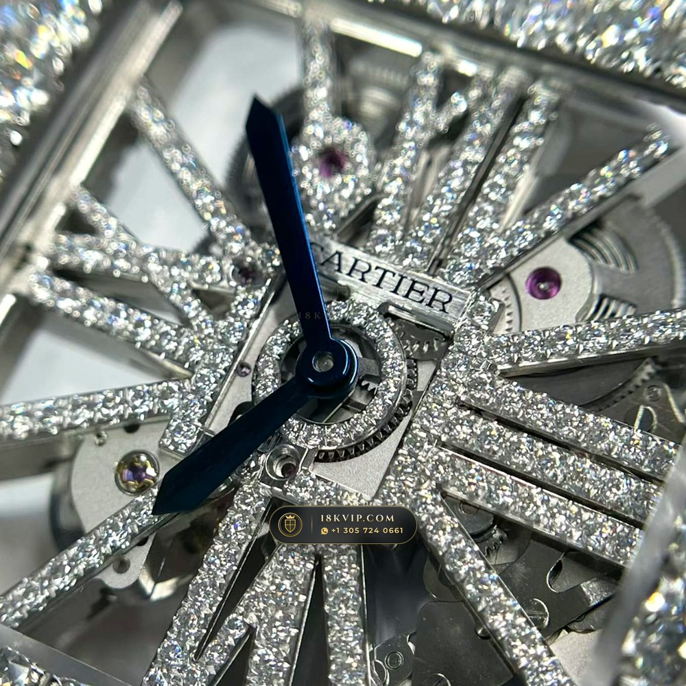 Cartier Santos de Cartier Large Skeleton Full VVS Diamond Pave Ref. WHSA0015 — Private Vault Edition — Studio Gallery Plate VI in 904L Stainless Steel Custom Architecture (115.9g Verified Mass, Cartier Manufacture Cal. 1847 MC / Skeleton Cal. 9611 MC)