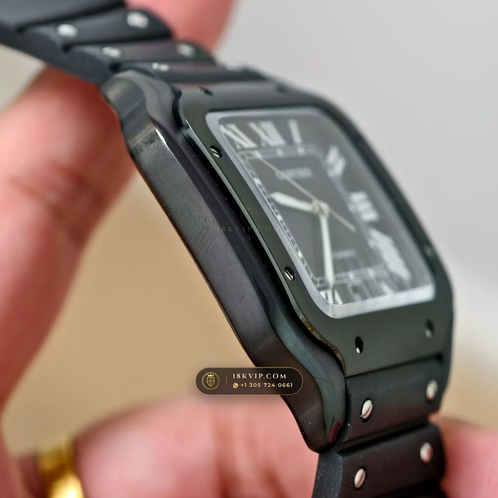 Cartier Santos de Cartier Large ADLC Bezel Ref. WSSA0039 — Private Vault Edition — Studio Gallery Plate V in High-Tech Ceramic & Titanium (115.9g Verified Mass, Cartier Manufacture Cal. 1847 MC / Skeleton Cal. 9611 MC)