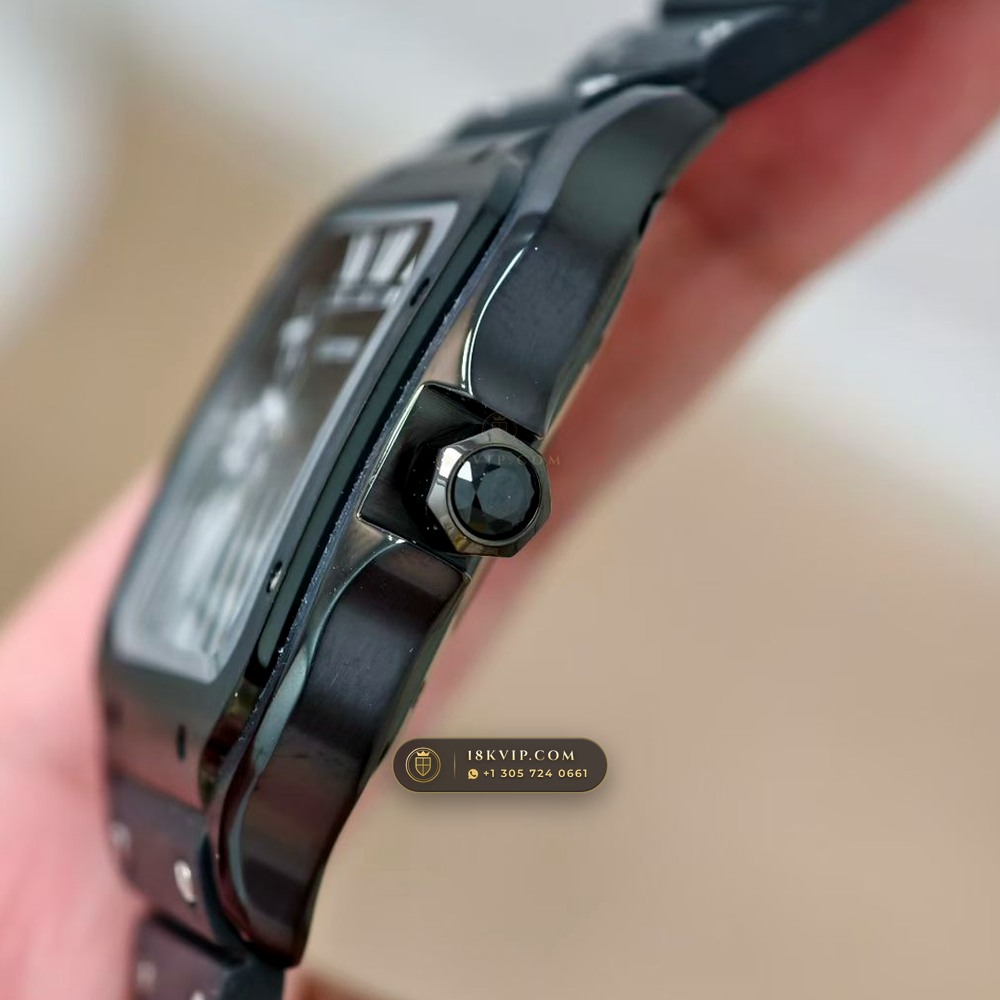 Cartier Santos de Cartier Large ADLC Bezel Ref. WSSA0039 — Private Vault Edition — Studio Gallery Plate VI in High-Tech Ceramic & Titanium (115.9g Verified Mass, Cartier Manufacture Cal. 1847 MC / Skeleton Cal. 9611 MC)