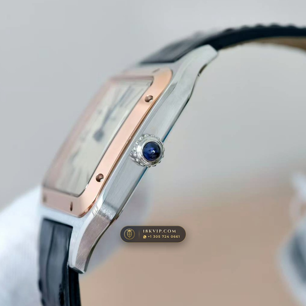 Cartier Santos-Dumont Medium Roman Dial Alligator Strap Ref. WSSA0023 — Private Vault Edition — Studio Gallery Plate V in 904L Stainless Steel Custom Architecture (115.9g Verified Mass, Cartier Manufacture Cal. 1847 MC / Skeleton Cal. 9611 MC)