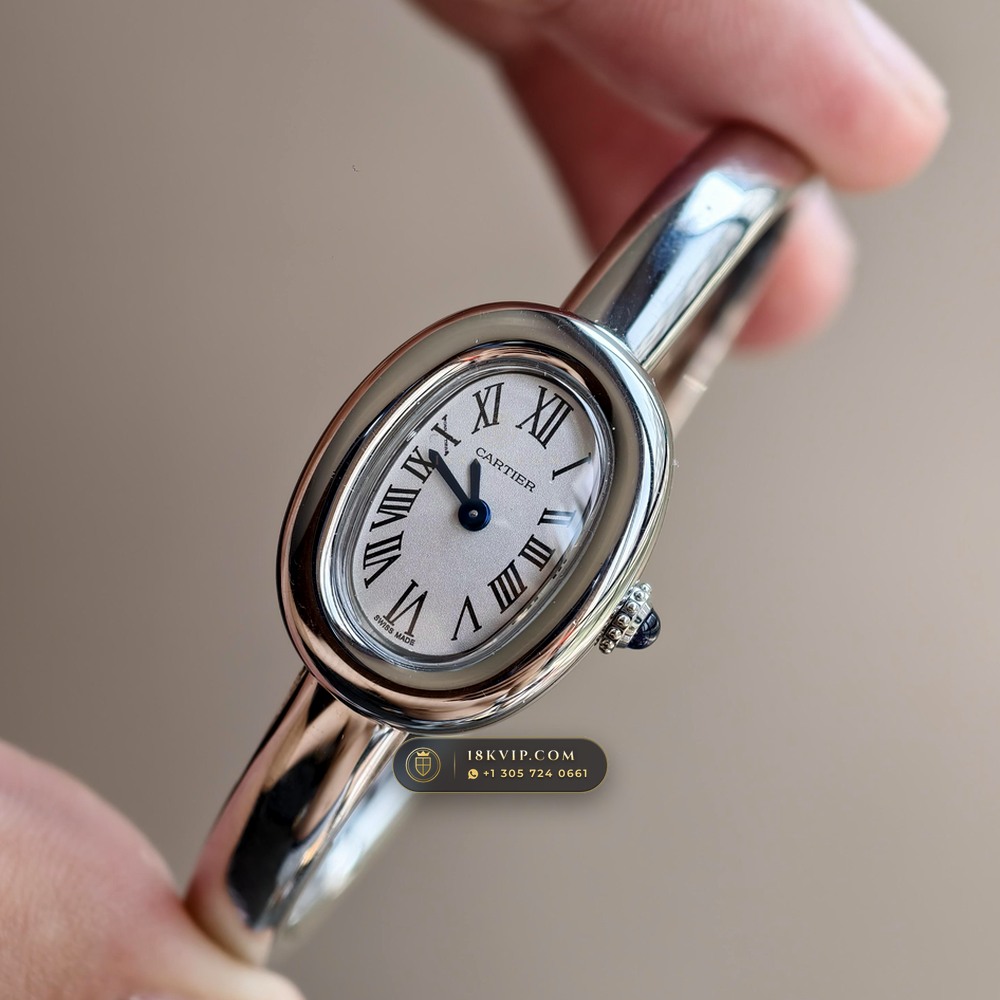 Cartier Baignoire Size 15 Bangle 18K White Gold Ref. WGBA0019 — Private Vault Edition — Studio Gallery Plate III in 18K White Gold Au750 (62.4g Verified Mass, Cartier Precision Horological Movement)
