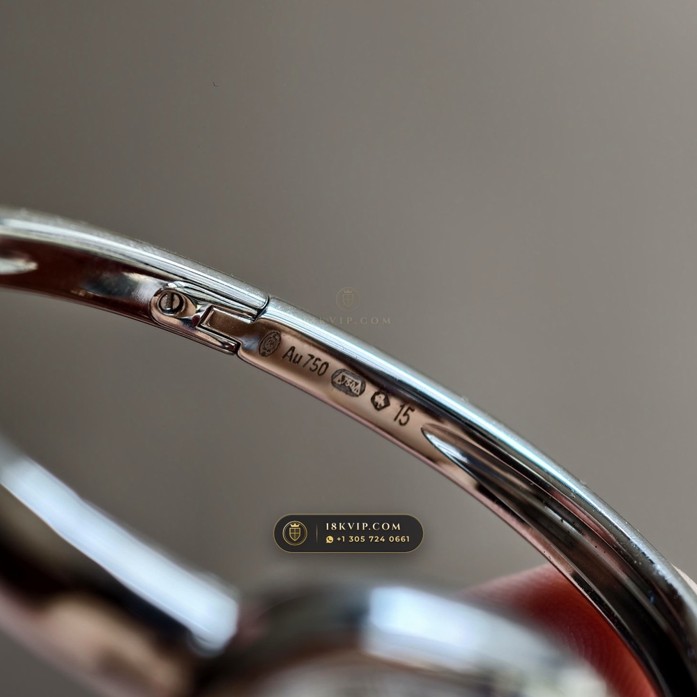 Cartier Baignoire Size 15 Bangle 18K White Gold Ref. WGBA0019 — Private Vault Edition — Studio Gallery Plate VIII in 18K White Gold Au750 (62.4g Verified Mass, Cartier Precision Horological Movement)