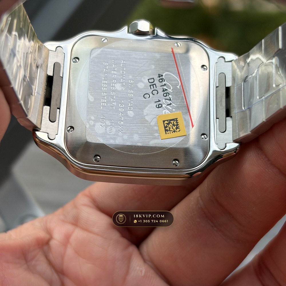 Cartier Santos de Cartier Medium 35.1mm Opaline Dial Ref. WSSA0029 — Private Vault Edition — Studio Gallery Plate X in 904L Stainless Steel Custom Architecture (115.5g Verified Mass, Cartier Manufacture Cal. 1847 MC / Skeleton Cal. 9611 MC)