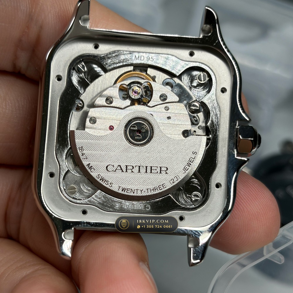 Cartier Santos de Cartier Medium 35.1mm Opaline Dial Ref. WSSA0029 — Private Vault Edition — Studio Gallery Plate III in 904L Stainless Steel Custom Architecture (115.5g Verified Mass, Cartier Manufacture Cal. 1847 MC / Skeleton Cal. 9611 MC)