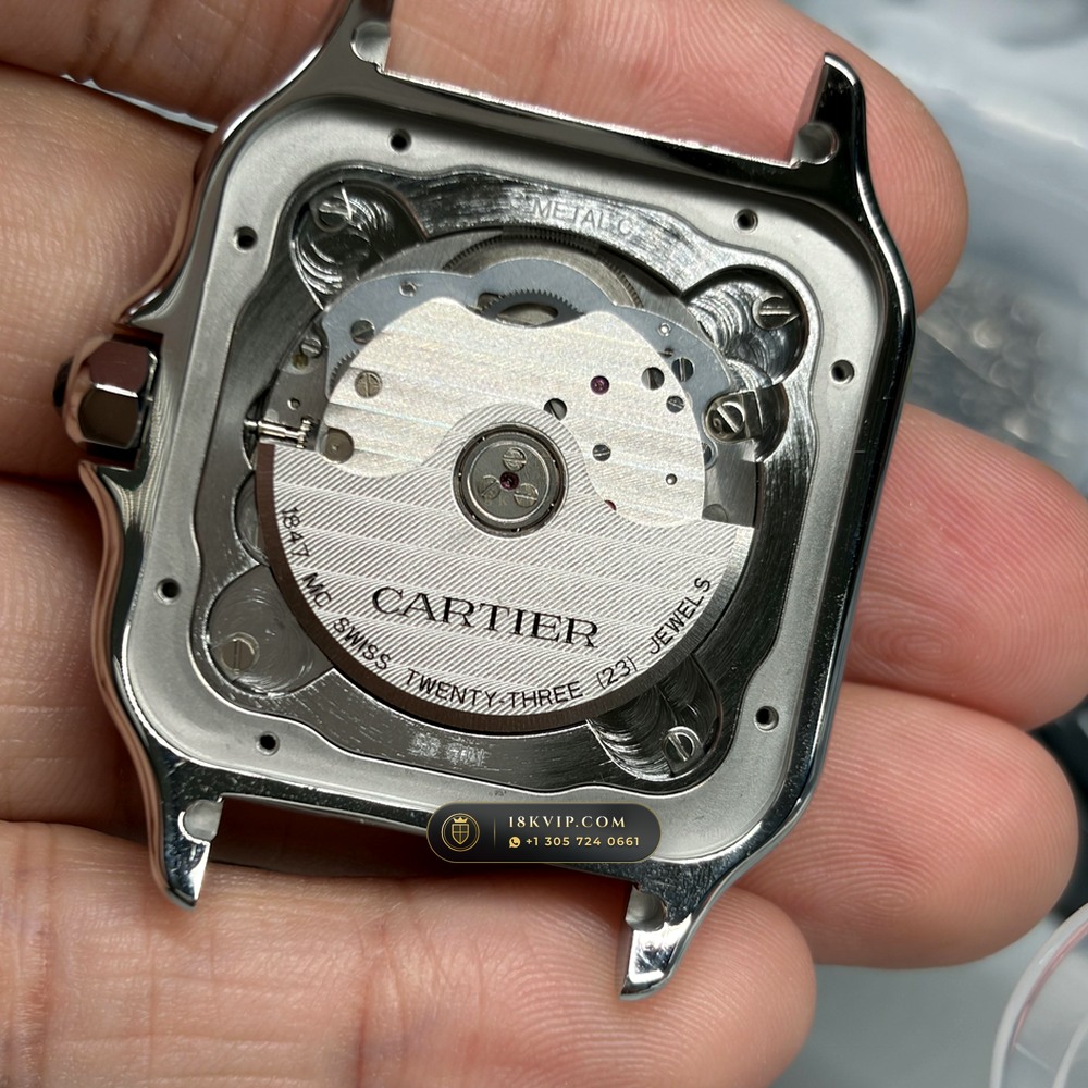 Cartier Santos de Cartier Medium 35.1mm Opaline Dial Ref. WSSA0029 — Private Vault Edition — Studio Gallery Plate IV in 904L Stainless Steel Custom Architecture (115.5g Verified Mass, Cartier Manufacture Cal. 1847 MC / Skeleton Cal. 9611 MC)