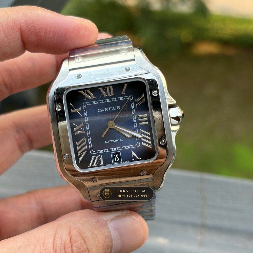Cartier Santos de Cartier Medium 35.1mm Opaline Dial Ref. WSSA0029 — Private Vault Edition — Studio Gallery Plate V in 904L Stainless Steel Custom Architecture (115.5g Verified Mass, Cartier Manufacture Cal. 1847 MC / Skeleton Cal. 9611 MC)