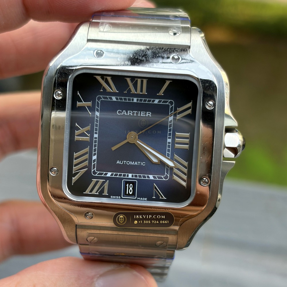 Cartier Santos de Cartier Medium 35.1mm Opaline Dial Ref. WSSA0029 — Private Vault Edition — Studio Gallery Plate VI in 904L Stainless Steel Custom Architecture (115.5g Verified Mass, Cartier Manufacture Cal. 1847 MC / Skeleton Cal. 9611 MC)