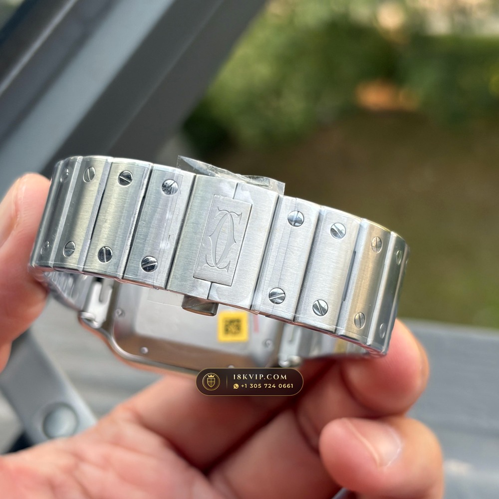 Cartier Santos de Cartier Medium 35.1mm Opaline Dial Ref. WSSA0029 — Private Vault Edition — Studio Gallery Plate IX in 904L Stainless Steel Custom Architecture (115.5g Verified Mass, Cartier Manufacture Cal. 1847 MC / Skeleton Cal. 9611 MC)