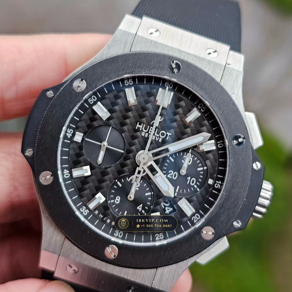 Hublot Big Bang Original Chronograph 44mm Cal. HUB4100 Ref. 301.SX.1170.RX — Private Vault Edition — Studio Gallery Plate II in 904L Stainless Steel Custom Architecture (120.8g Verified Mass, Hublot Unico Flyback Chronograph Cal. HUB1280)