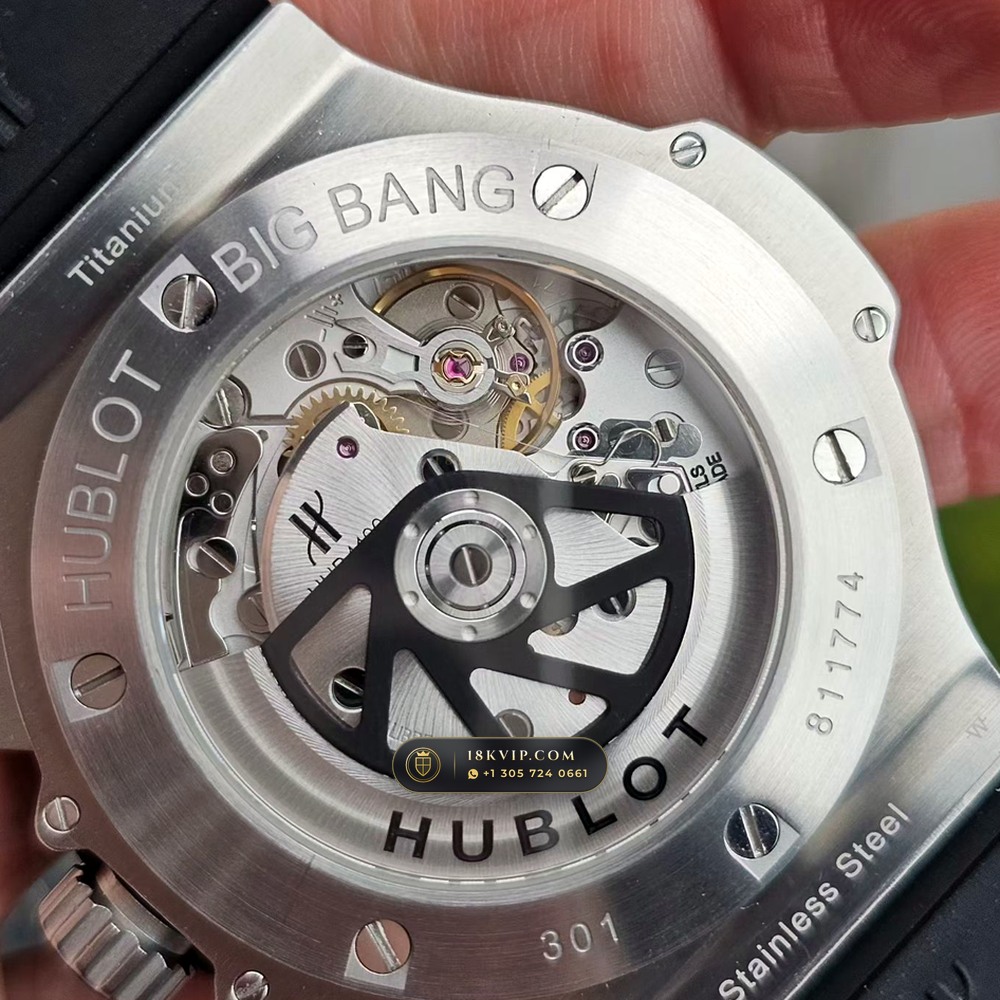 Hublot Big Bang Original Chronograph 44mm Cal. HUB4100 Ref. 301.SX.1170.RX — Private Vault Edition — Studio Gallery Plate III in 904L Stainless Steel Custom Architecture (120.8g Verified Mass, Hublot Unico Flyback Chronograph Cal. HUB1280)