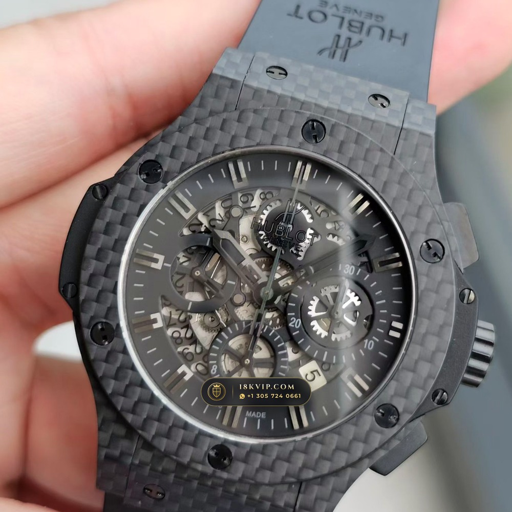 Hublot Big Bang Evolution Chronograph 44mm Cal. HUB4200 Ref. 301.QX.1740.RX — Private Vault Edition — Studio Gallery Plate II in Forged Carbon TPT & Titanium (120.8g Verified Mass, Hublot Unico Flyback Chronograph Cal. HUB1280)