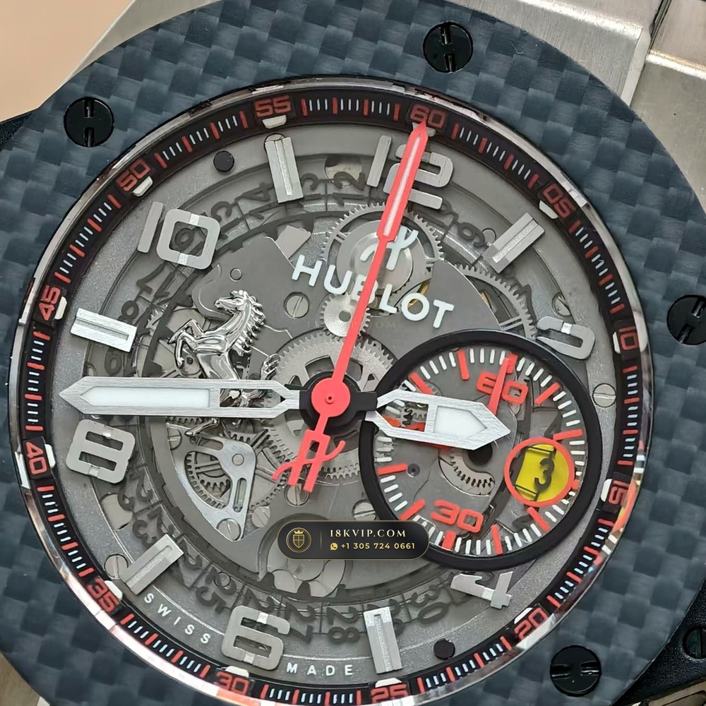 Hublot Big Bang Ferrari Unico Flyback Chronograph 45mm Ref. 401.NX.0123.VR — Private Vault Edition — Studio Gallery Plate IV in Grade 5 Titanium Monobloc (120.5g Verified Mass, Hublot Unico Flyback Chronograph Cal. HUB1280)