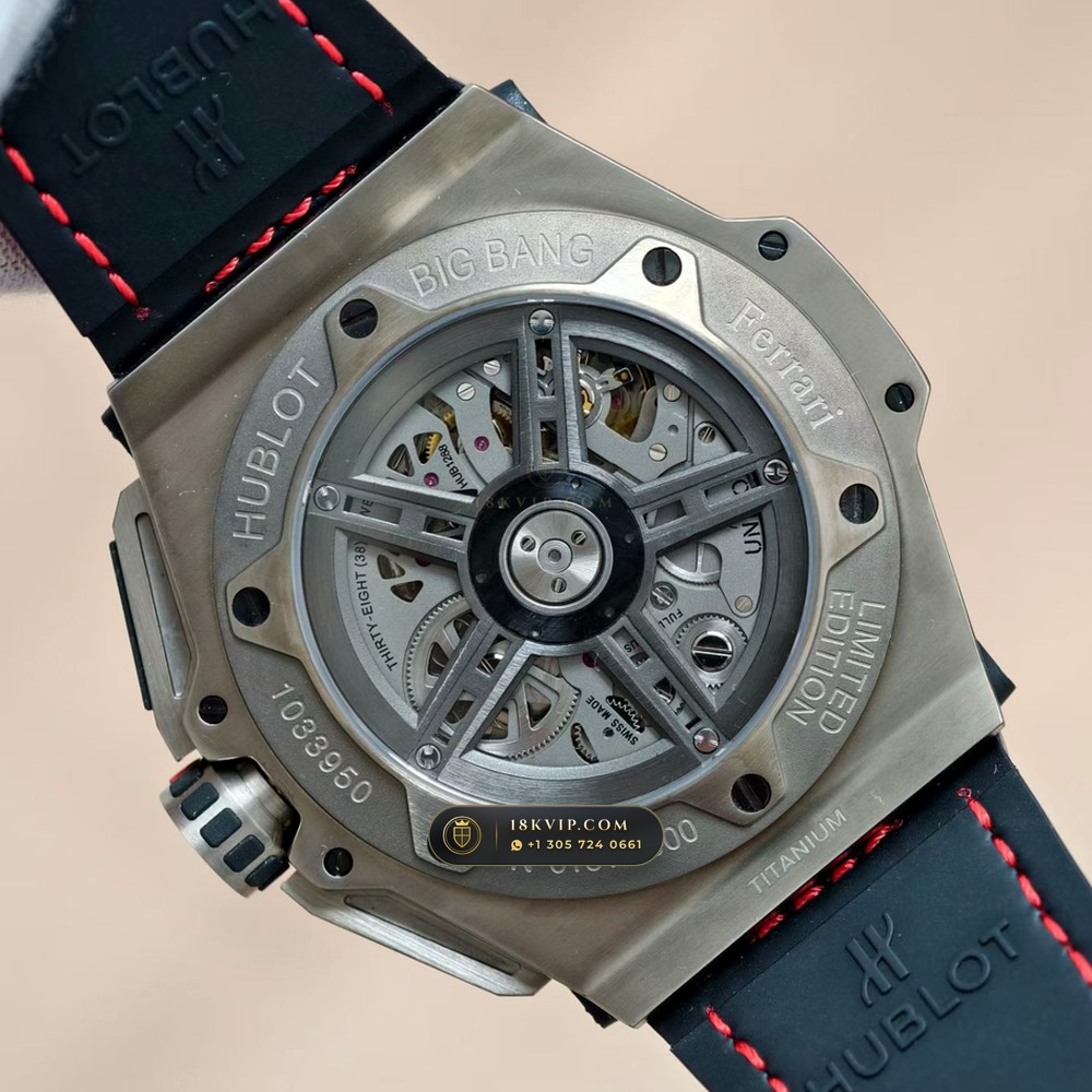 Hublot Big Bang Ferrari Unico Flyback Chronograph 45mm Ref. 401.NX.0123.VR — Private Vault Edition — Studio Gallery Plate VII in Grade 5 Titanium Monobloc (120.5g Verified Mass, Hublot Unico Flyback Chronograph Cal. HUB1280)