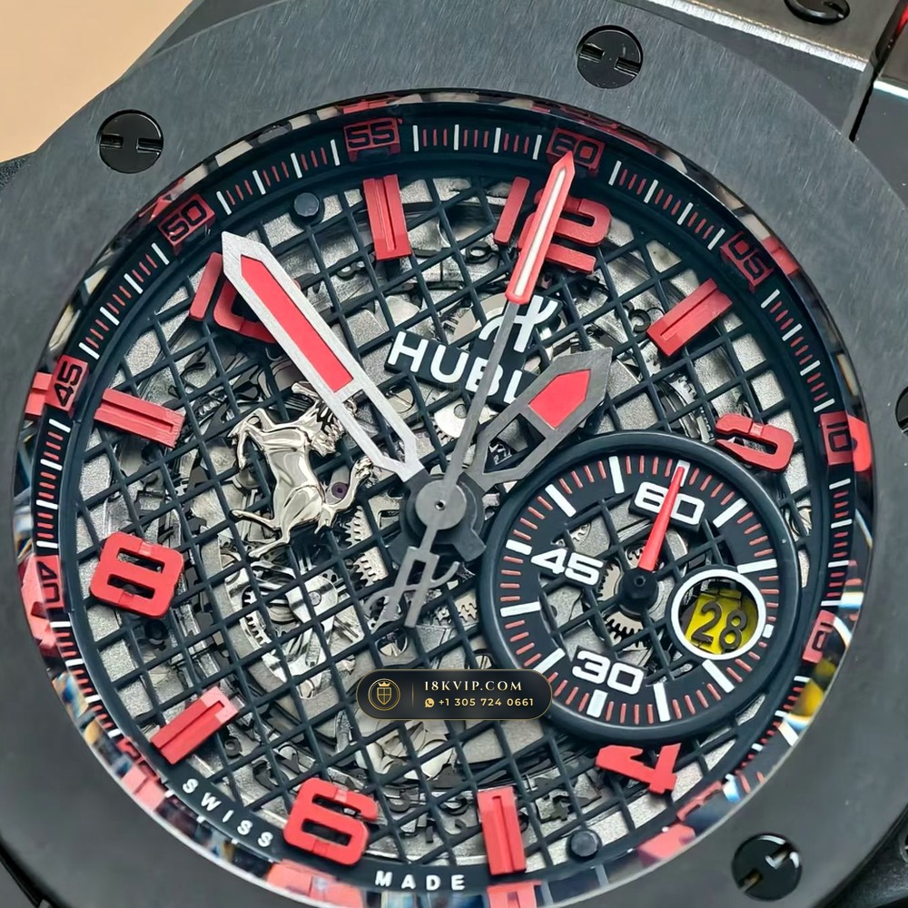 Hublot Big Bang Ferrari Unico Flyback Chronograph 45mm Ref. 402.CX.0113.WR — Private Vault Edition — Studio Gallery Plate IV in High-Tech Ceramic & Titanium (120.7g Verified Mass, Hublot Unico Flyback Chronograph Cal. HUB1280)