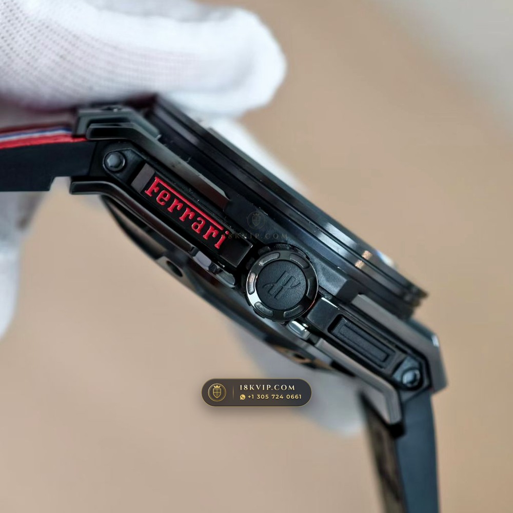 Hublot Big Bang Ferrari Unico Flyback Chronograph 45mm Ref. 402.CX.0113.WR — Private Vault Edition — Studio Gallery Plate VI in High-Tech Ceramic & Titanium (120.7g Verified Mass, Hublot Unico Flyback Chronograph Cal. HUB1280)